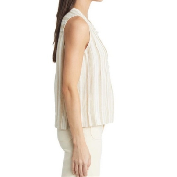 Faherty Vertical Striped Linen Tunic - Picture 3 of 7